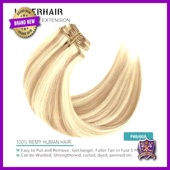 Remy Human Hair Clip-In Extensions 16 Inch 120g 7pc Double Weft Amazon.com : Wennalife Clip in Jet Black 16 Inch 120g 7pcs  main image 4
